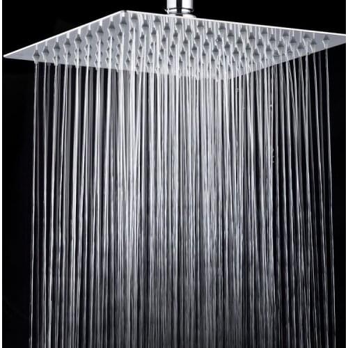 10 Inch Stainless Steel Ultra Thin Ceiling Rain Shower Square Big Bath Rainfall Nozzle Shower Bathroom Shower Head