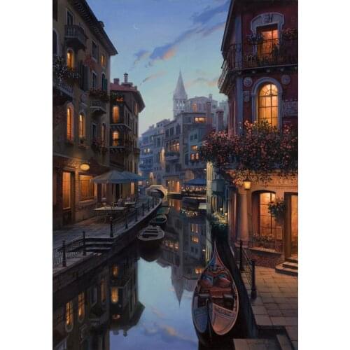 Unique Gift Night view scenery Cross Stitch Kits Needlework Embroidery Crafts 14ct Unprinted DIY Arts Handmade Home Decor