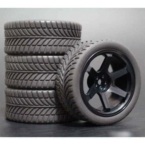 1Set 4Pcs HSP HPI Racing Tires Tyre Metal Wheel Rim 4Pcs For RC 1/10 On-Road Car HSP 94123/94103/94122 D4/D3 FW06 110H