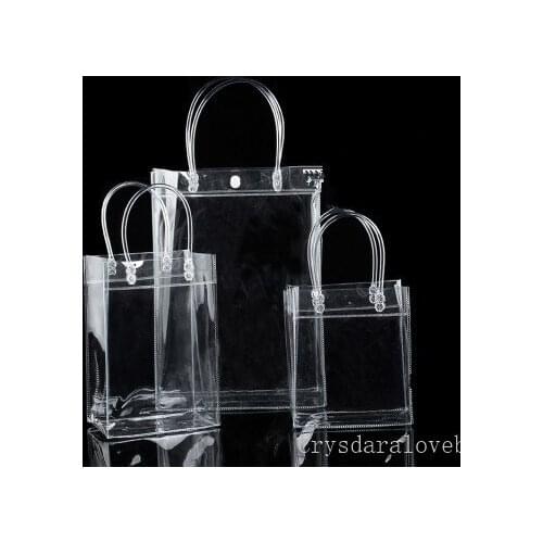 10pcs/Lot Transparent Plastic Bag Candy Cookie Gift Bag PVC Birthday Party Candy Packaging Bag Pouch Gift Box