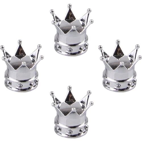 4Pcs/Set Car Truck Motocycle Bike Crown Shaped Tire Wheel Stem Air Valve Cap High Quality Tyres Accessories