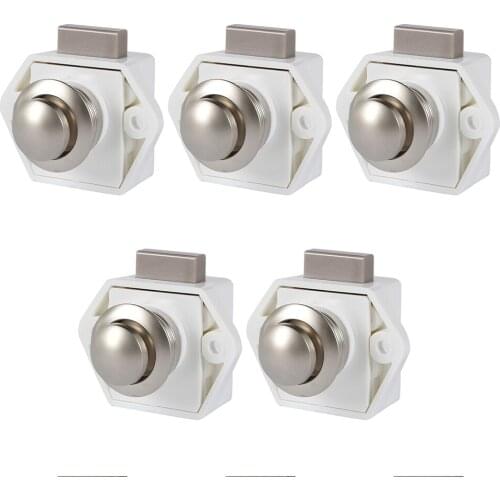 5PCS 20mm Camper Car Push Lock RV Caravan Boat Motor Home Cabinet Drawer Latch Button Locks Furniture Hardware Accessories