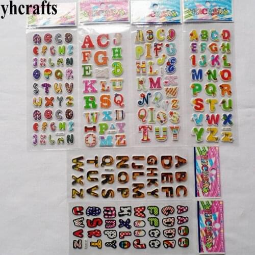 6 sheets(177PCS stickers) / LOT.Removable A-Z letter alphabet pvc sponge stickers Promotional Teach your own Early learning toys