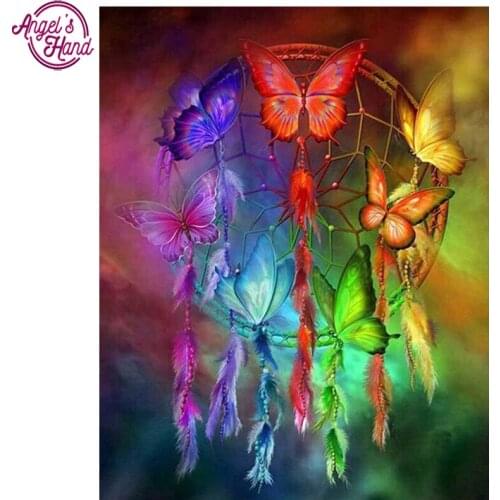 DIY 5D Diamond Painting Cross Stitch Dream catcher & butterfly square Diamond Embroidery Diamond Mosaic for Home decor