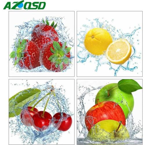 AZQSD Diamond Embroidery Kitchen 5d Diamond Painting Full Drill Square Home Decoration Diamond Mosaic Fruit Cross Stitch Kit