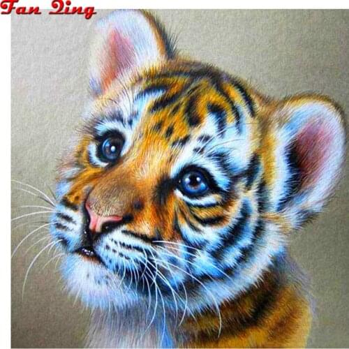 Diamond Embroidery Tiger Sale Pictures Rhinestones Full Square Diamond Painting Animals Diamond Mosaic Children Gift