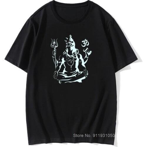 Free Shipping Men Tshirts Lord Shiva Tshirt Hindu Ganesha God India Lingam Fitness Tee Shirt for Men 100% Cotton Graphic