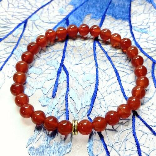 Nature Carnelian 6 mm Round Beads Women Bracelet 18.5-19 cm AAA Good Quality Not Glass Not Men Made Red Bracelets For Girl Gift