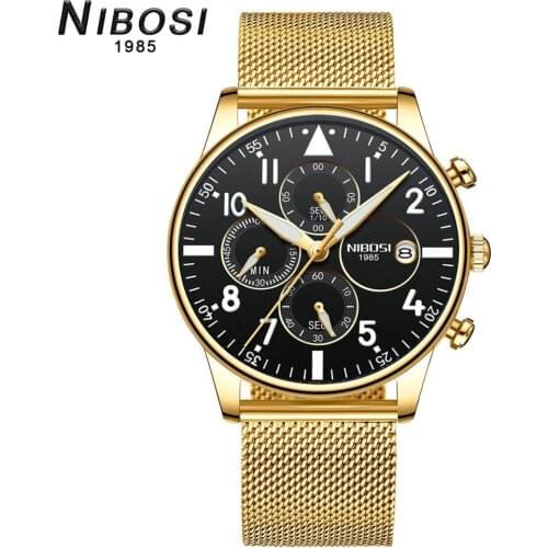 New Fashion Mens Watches Top Brand Luxury WristWatch Quartz Clock Gold Watch Men Waterproof Sport Chronograph Relogio Masculino