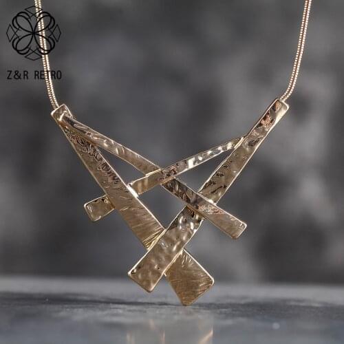 2021 Gold Color Geometric Long Necklace Trendy Suspension Chain Pendants Jewelry For Women Accessories Christmas Gift To Friends