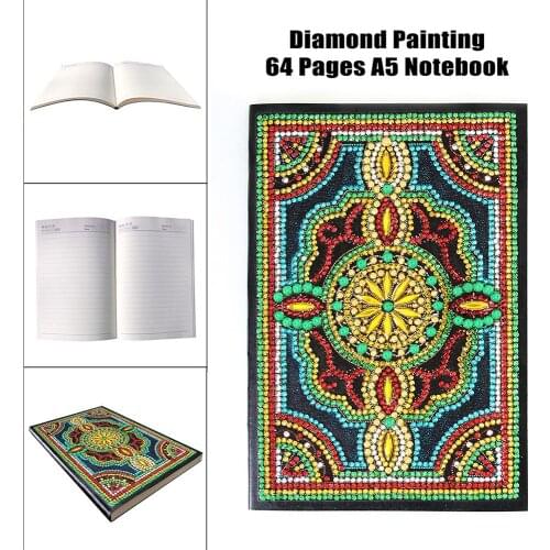 EverShine DIY Colorful Mandala Special Shaped Diamond Embroidery 60 Pages A5 Notebook Diamond Mosaic Paintings Bead Picture Kits