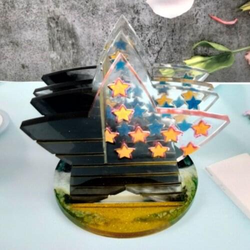 Q0KE Star Coaster Resin Mold 4 Pieces Coaster Mold with 1 Piece Coaster Holder Storage Mold Epoxy Resin Casting Home Decor