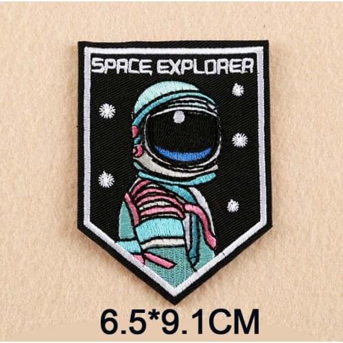 Want To Leave UFO Space Astronaut Rocket Alien Planet Express Iron On Embroidered Clothes Patches For Clothing Boy Kid Wholesale