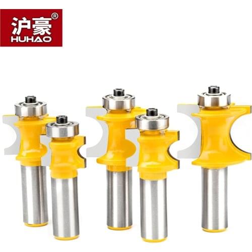 HUHAO 1pc 1/2" 1/4" Semicircular Arc Carving Router Bit Woodworking Waist Line Round Side Milling Cutter Trimming Bit