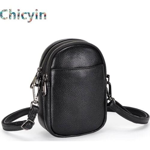 New Style Small Crossbody Bags Women Mini Genuone Leather Shoulder Messenger Bag For Girls Bolsas Ladies Phone Purse Zipper Flap