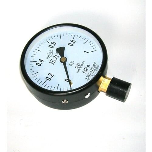 4" Black Steel Case Bottom Entry 0-1MPa Pressure Gauge Y100