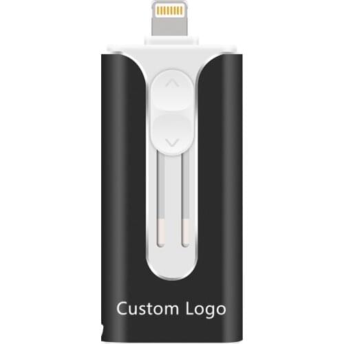 Metal USB FlashDrive 128GB OTG Drive 32GB 64GB USB 3.0 Flash Disk for iPhone 11 Pro/XR/XS Max USB Memory Stick 256gb Logo Custom