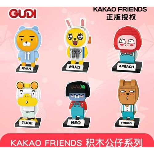 Cute cartoon series Rui Enshi Bo Bo peach girls Cat dog hand-made toys assembled brickheadz building block toys for girl gifts