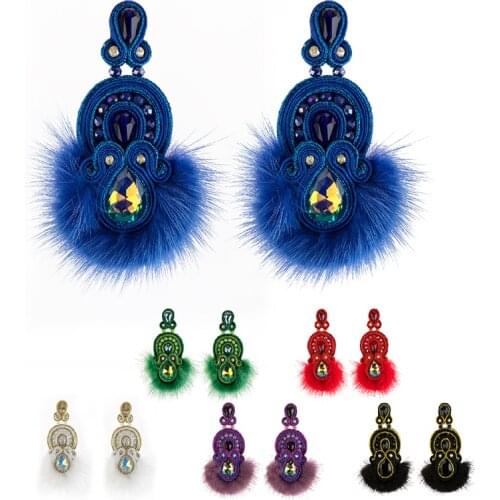 KPacTa Fashion Earrings Ethnic Style Geometric Jewelry Ladies Jewelry Handmade Leather Pendant Multicolor Ladies Tassel Earrings