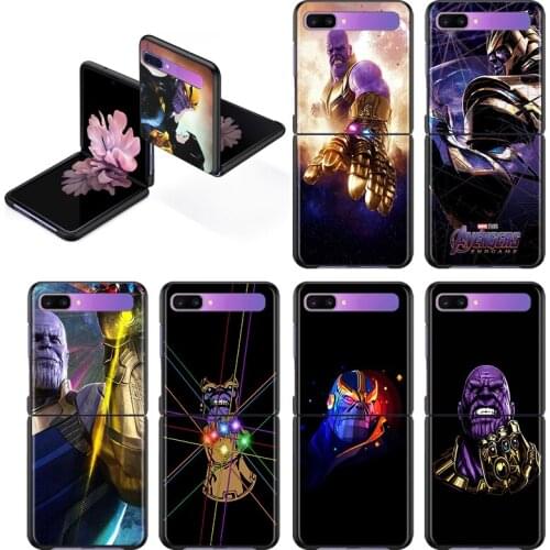 Marvel Avengers Thanos Fashion Mobile Hard Shockproof Cover For Samsung Galaxy Z Flip 3 5G Black Fundas Phone Case
