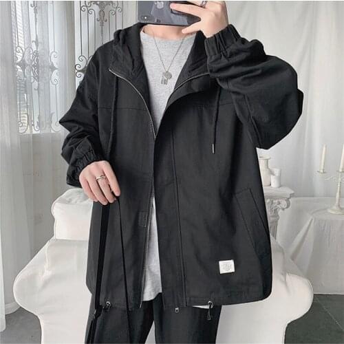 2020 new spring autumn coat mens Korean style trend loose tide brand student jacket Hong Kong style handsome all-match coat 20b