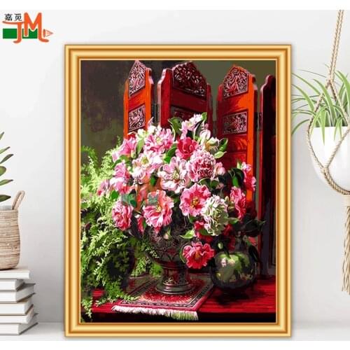 5D DIY Diamond Embroidery Flower Classical Screen Mosaic Kit Picture Flower Still Life Diamond Painting Full Square Round Drill