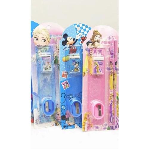 5-piece set Disney Frozen Mickey Stationery Set Student Writing Drawing Set Cartoon Cute School Supplies Gift