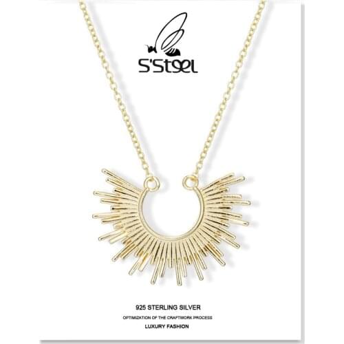 Necklaces Pendants 925 Sterling Silver Boho Gold Chain Necklace Loves Colares Compridos Collana Donna Bijoux Femme Takı Jewelry