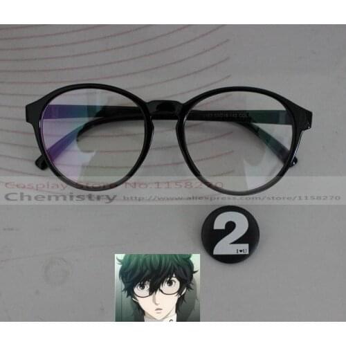 Persona akira kurusu hero Futaba Sakura cosplay glasses with bedge number 2
