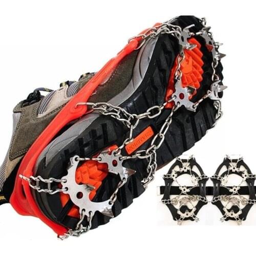 Quality Outdoor Climbing Antiskid Crampons Winter Walk 18 Teeth Ice Fishing Snowshoes Manganese Steel Slip Shoe Covers