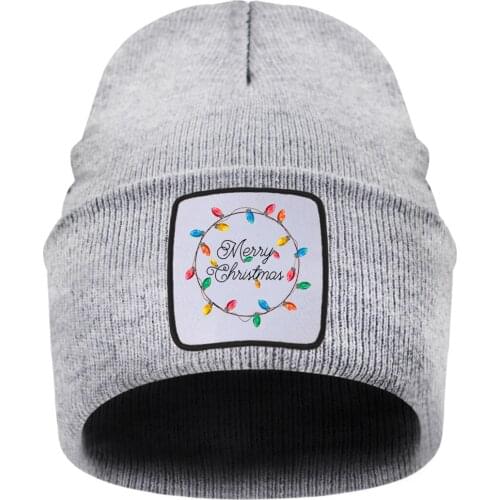 Merry Christmas Warm Knitted Hat/Cap Women Men Streetwear Bonnet Ladies Cap Autumn Winter Black Fashion Gorras Chapeu Feminino