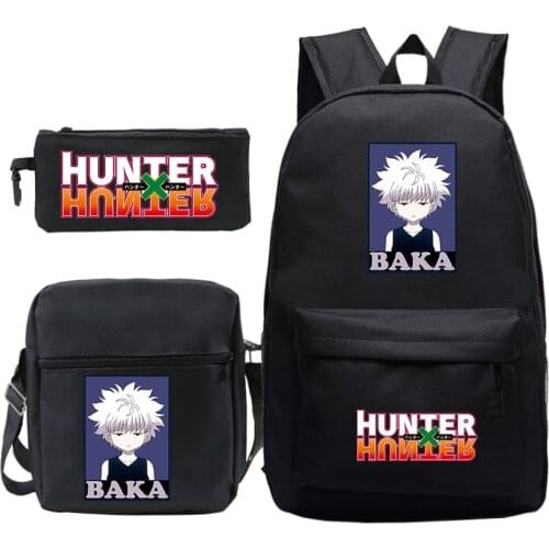 Anime Backpack Bookbag HUNTER X HUNTER BAKA School Bags for Teenage Girls Black Backpacks Men Laptop Backpack Women Schoolbag