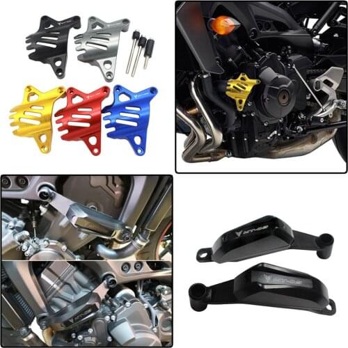SEMSPEED MT09 Anti-crash Slider Water Pump Protector Cover Sets Fit For YAMAHA With MT09 Logo Protection Accessories Autocycles
