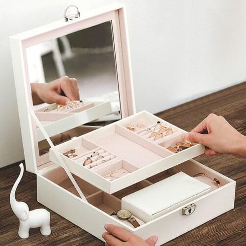 Jewelry Casket Necklace Rings Watches Organizer Jewelry Box With Patterned Gift Boxes For Jewellery Storage Bag Display