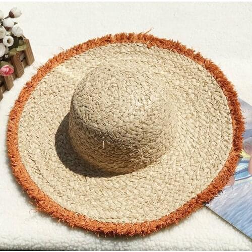 2020 New Leisure Simple Light Body Ladies Lafite Straw Hat Outdoor Travel Beach Sunscreen Straw Hat