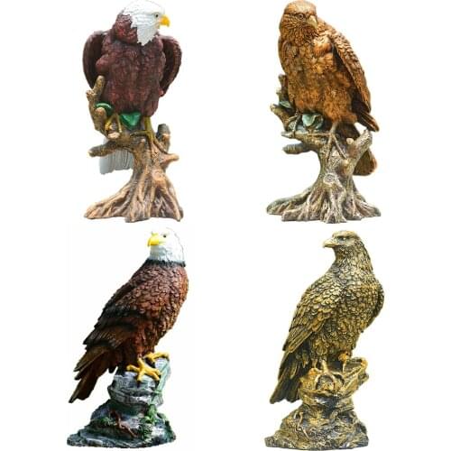 New Eagle Statue Vintage Simulated Animal Statue Home Office Desk Decor Ornament Metal Figure Props Toy Gift