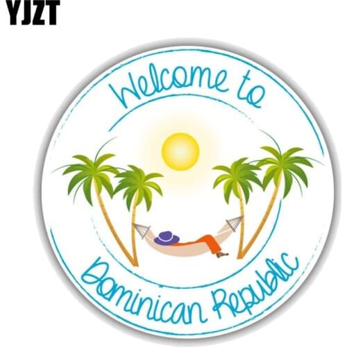 YJZT 13CM*13CM Welcome To Dominican Republic Travel PVC Motorcycle Car Sticker 11-00430