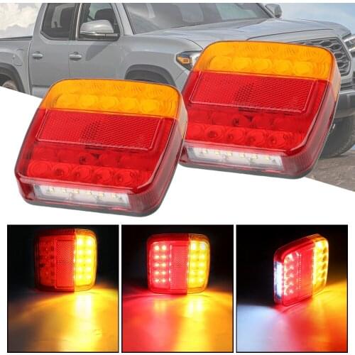 26 LEDs Tail Light Trailer Truck Caravan Taillight 1 Pair Turn Signal Indicator Number Plate Light Rear Reverse Brake Stop Lamp