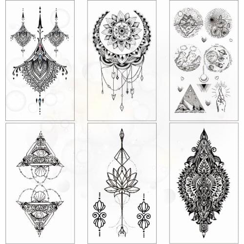 25 designs Small temporary tattoo stickers Maple leaves Waterproof tattoos Flower rose tai chi body fake tattoo for Hand neck