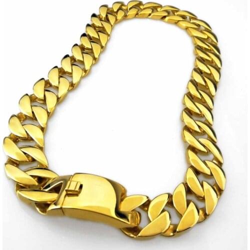 316L Stainless Steel 24MM Super Heavy Jewelry Mens Flat Curb Cuban Chain Necklaces Hip hop Exaggerated T Show ShChoker Necklace