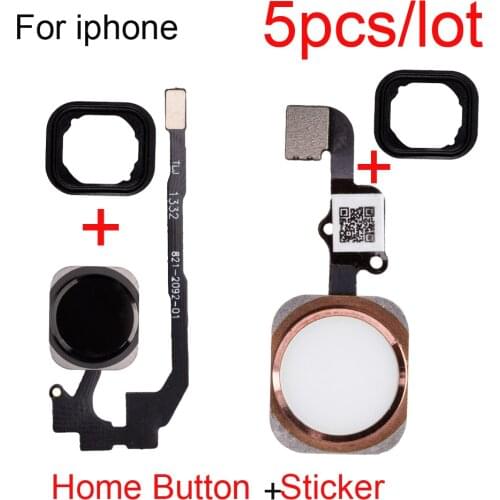 5pcs/lot NEW Home Button with Flex Cable for iPhone 5S 6S 6 4.7" / 6 6s Plus 5.5" Home Flex Assembly