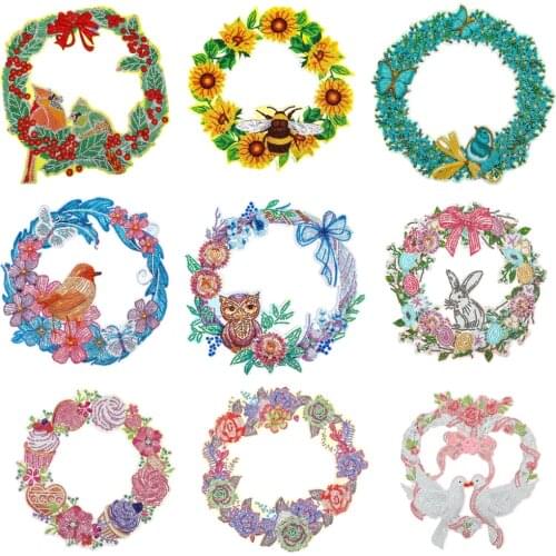 5D Diamond Painting DIY Spot Drill Crystal Wreath Kits Mosaic Art Craft Rhinestone Drawing Wreath Door Home Wall Decoration Gift
