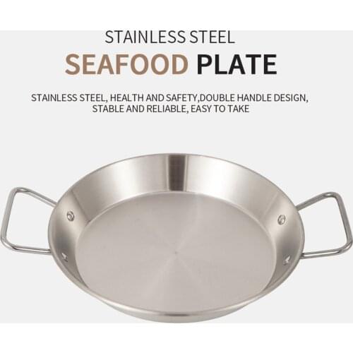 Nonstick Frying Pan Non-stick Cooker Stainless Steel Fry Skillet With Side Handles For Outdoor Camping Grill Barbecue