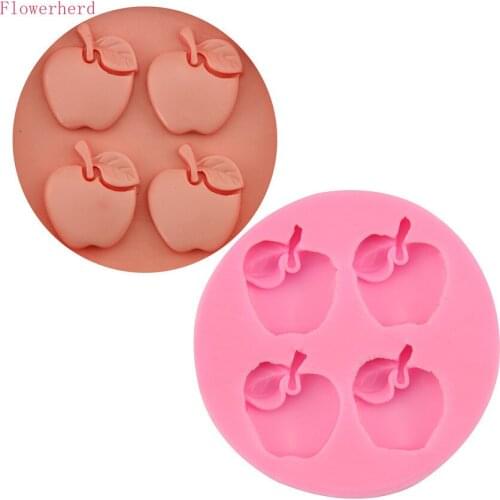 4-hole Small Apple Cake Mold DIY Silicone Fondant Cake Decorating Baking Tool Ice Lattice Mold Chocolate Mold Soap Mold