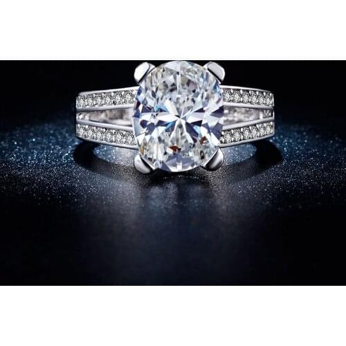 Hainon Engagement Ring Gift for Women Hot Sale Silver Color Wedding luxury White Zircon Jewelry New Design Jewellery