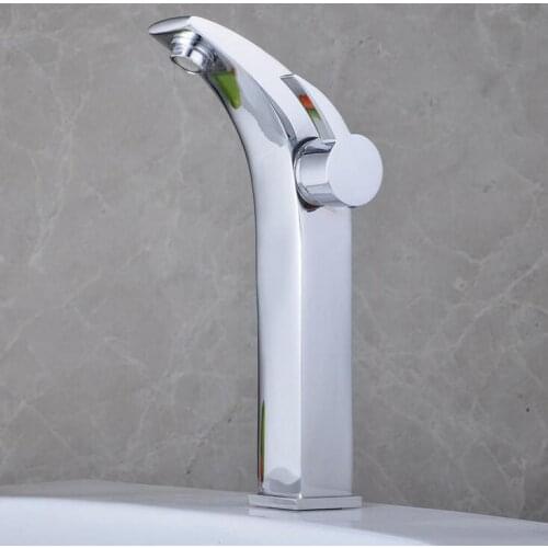 Bathroom wash basin faucet chrome plated, Brass sink basin faucet hot and cold, Single hole toilet basin faucet mixer water tap