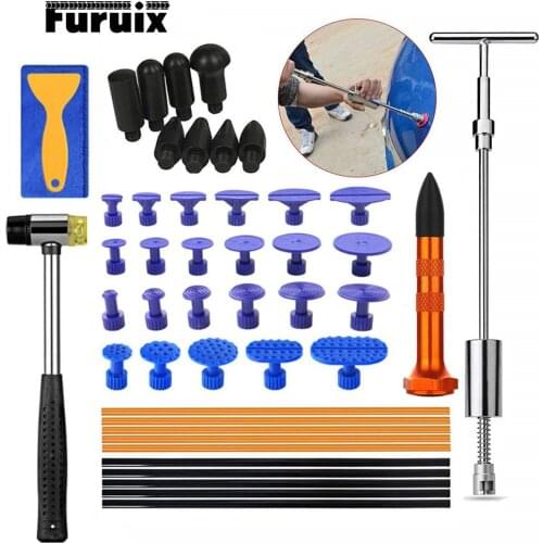 Dent Remover with T bar Dent Puller with 23pcs Dent Puller Tabs for Car Dent Repair and Metal Surface Dent Removal