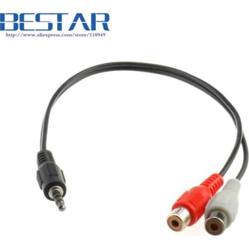 Cable 3.5 Jack 3.5mm 3.5 mm Stereo male to 2 RCA Female Audio Y Cable Stereo Audio 3.5mm to 2RCA Cable Converter Adapter 25cm