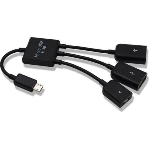 Data Cable Charge Type-C/Micro Cable 3 in 1 USB C OTG Host Cable Hub Cord Adapter Connector Splitter