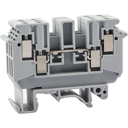 Din Rail Terminal Blocks 10Pcs UDK-4 Feed Through Screw Connection Multi Conductor Wire Conductor UDK4
